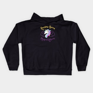 Rainbow Burns Magical Returns, Unicorn Muscle Gains Rainbow veins Design Kids Hoodie